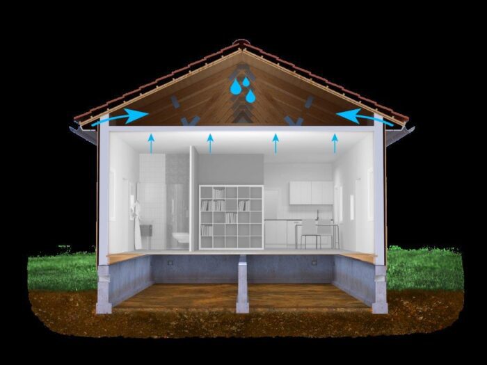 Fuktvandring vintertid i ett hus