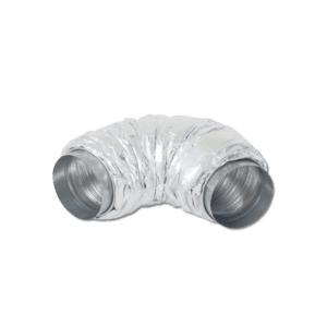 Ensam Vit ljuddämpare 125mm till installation av avfuktare från trygghetsvakten.